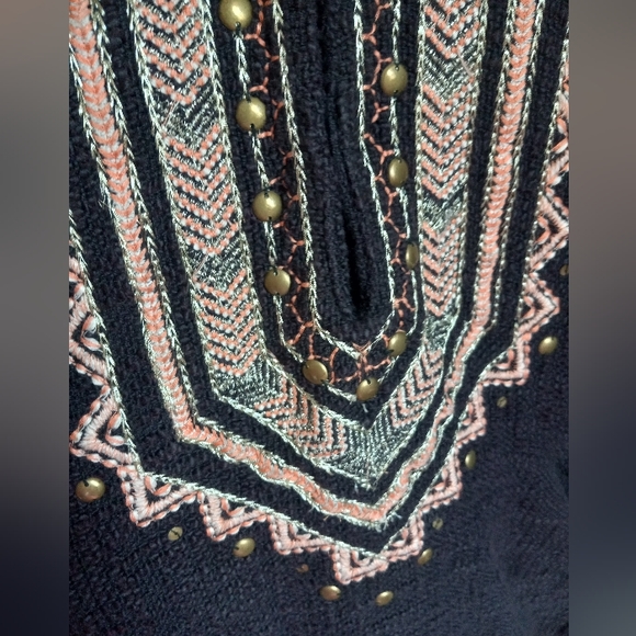 Free People Black and Gold Embroidered Jacket - Picture 5 of 6